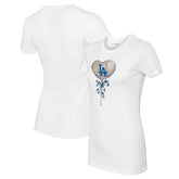 White Los Angeles Dodgers Tiny Turnip Women's Heart Lolly T-Shirt