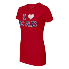 Red Boston Red Sox Tiny Turnip Women's I Love Dad T-Shirt