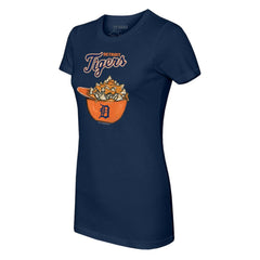 Navy Detroit Tigers Tiny Turnip Women's Nacho Helmet T-Shirt