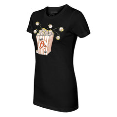 Black Baltimore Orioles Tiny Turnip Women's Popcorn T-Shirt