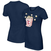 Navy Cleveland Guardians Tiny Turnip Women's Popcorn T-Shirt