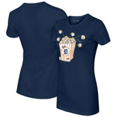 Navy Detroit Tigers Tiny Turnip Women's Popcorn T-Shirt