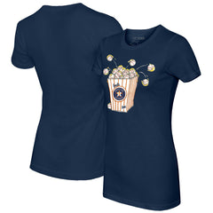 Navy Houston Astros Tiny Turnip Women's Popcorn T-Shirt