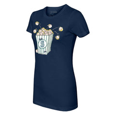 Navy Seattle Mariners Tiny Turnip Women's Popcorn T-Shirt