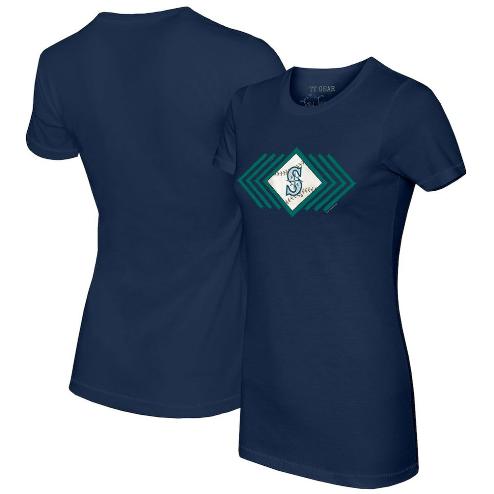 Navy Seattle Mariners Tiny Turnip Women's Prism Arrows T-Shirt