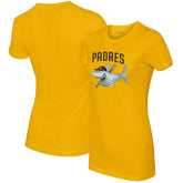 Gold San Diego Padres Tiny Turnip Women's Shark T-Shirt
