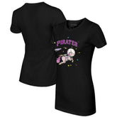 Black Pittsburgh Pirates Tiny Turnip Women's Space Unicorn T-Shirt