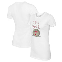 White Philadelphia Phillies Tiny Turnip Women's Spit Ball T-Shirt