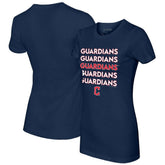 Navy Cleveland Guardians Tiny Turnip Women's Stacked T-Shirt