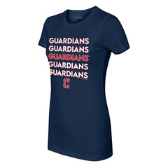 Navy Cleveland Guardians Tiny Turnip Women's Stacked T-Shirt