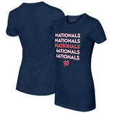 Navy Washington Nationals Tiny Turnip Women's Stacked T-Shirt