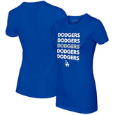Royal Los Angeles Dodgers Tiny Turnip Women's Stacked T-Shirt