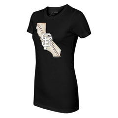 Black San Francisco Giants Tiny Turnip Women's State Outline T-Shirt