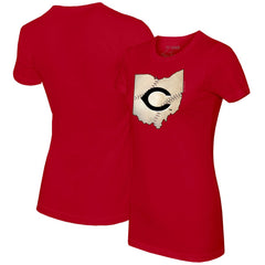 Red Cincinnati Reds Tiny Turnip Women's State Outline T-Shirt
