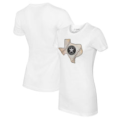 White Houston Astros Tiny Turnip Women's State Outline T-Shirt