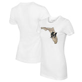 White Miami Marlins Tiny Turnip Women's State Outline T-Shirt