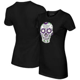 Black Colorado Rockies Tiny Turnip Women's Sugar Skull T-Shirt