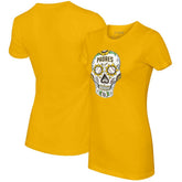 Gold San Diego Padres Tiny Turnip Women's Sugar Skull T-Shirt