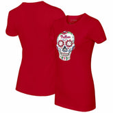 Red Philadelphia Phillies Tiny Turnip Women's Sugar Skull T-Shirt