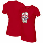 Red St. Louis Cardinals Tiny Turnip Women's Sugar Skull T-Shirt