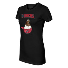 Black Arizona Diamondbacks Tiny Turnip Women's Sundae Helmet T-Shirt