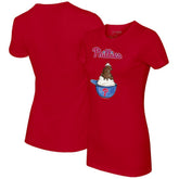 Red Philadelphia Phillies Tiny Turnip Women's Sundae Helmet T-Shirt