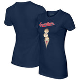 Navy Cleveland Guardians Tiny Turnip Women's Triple Scoop T-Shirt