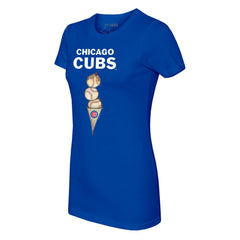 Royal Chicago Cubs Tiny Turnip Women's Triple Scoop T-Shirt