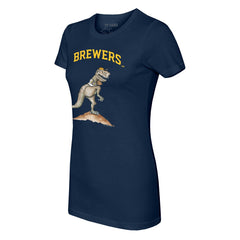 Navy Milwaukee Brewers Tiny Turnip Women's TT Rex T-Shirt