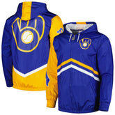 Royal Milwaukee Brewers Mitchell & Ness Undeniable Full-Zip Hoodie Windbreaker Jacket
