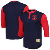 Navy Chicago White Sox Mitchell & Ness Cooperstown Collection Legendary Slub Henley 3/4-Sleeve T-Shirt