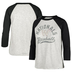 Gray Washington Nationals '47 Women's City Connect Retro Daze Ava Raglan 3/4-Sleeve T-Shirt