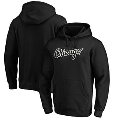 Black Chicago White Sox Official Wordmark Fitted Pullover Hoodie
