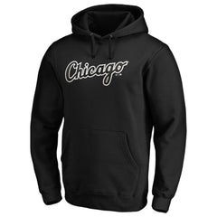 Black Chicago White Sox Official Wordmark Fitted Pullover Hoodie