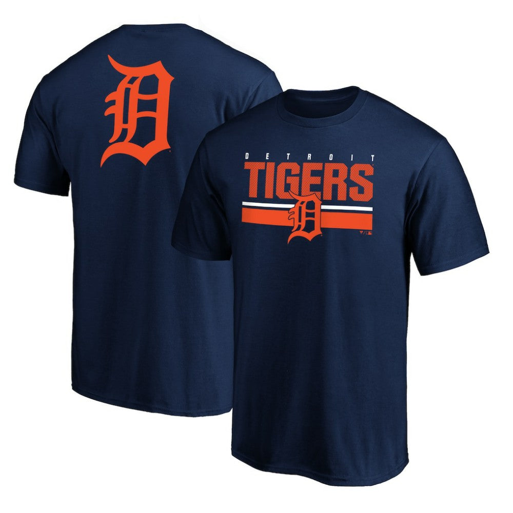 Navy Detroit Tigers End Game Team Wordmark T-Shirt