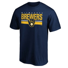 Navy Milwaukee Brewers End Game Team Wordmark T-Shirt