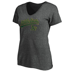 Charcoal Athletics Women's Core Team Lock Up V-Neck T-Shirt