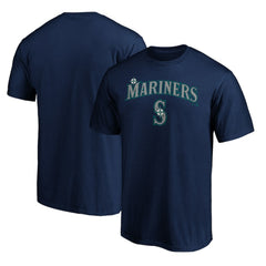 Navy Seattle Mariners Team Lock Up Wordmark T-Shirt