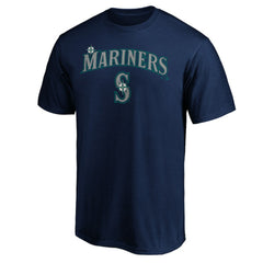 Navy Seattle Mariners Team Lock Up Wordmark T-Shirt