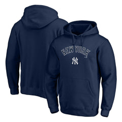 Navy New York Yankees Team Lock Up Wordmark Pullover Hoodie