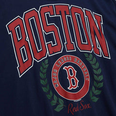 Navy Boston Red Sox Mitchell & Ness Women's Logo Lt 2.0 Pullover Sweatshirt