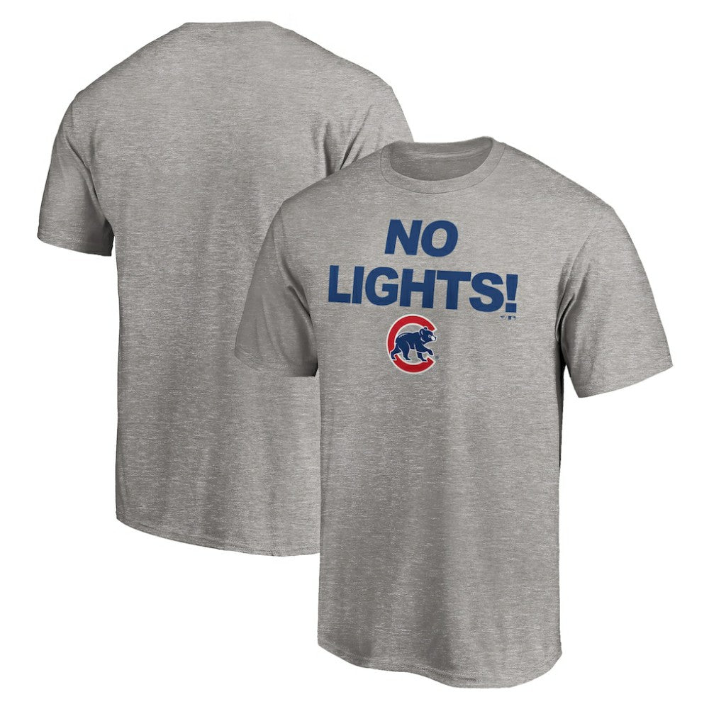 Heather Gray Chicago Cubs No Lights T-Shirt