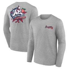 Gray Atlanta Braves Nice Kicks Long Sleeve T-Shirt