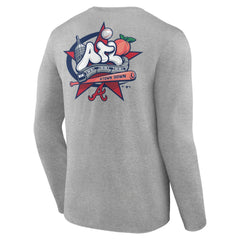 Gray Atlanta Braves Nice Kicks Long Sleeve T-Shirt