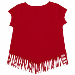 Red Los Angeles Angels Tiny Turnip Girls Youth Angel Wings Fringe T-Shirt