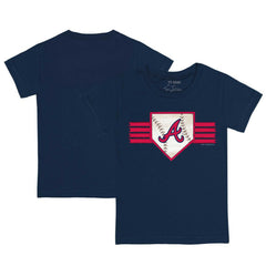 Navy Atlanta Braves Tiny Turnip Youth Base Stripe T-Shirt
