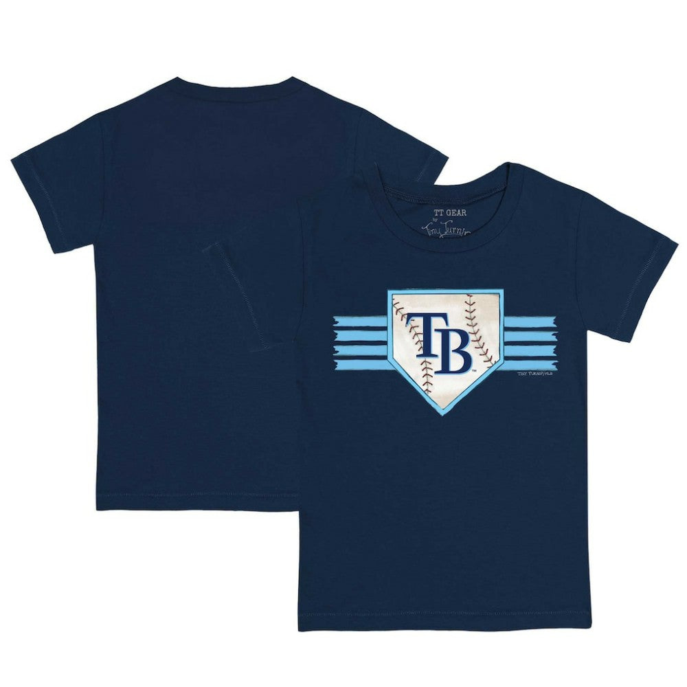 Navy Tampa Bay Rays Tiny Turnip Youth Base Stripe T-Shirt