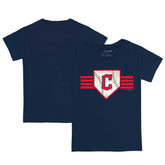Navy Cleveland Guardians Tiny Turnip Youth Base Stripe T-Shirt