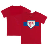 Red Philadelphia Phillies Tiny Turnip Youth Base Stripe T-Shirt