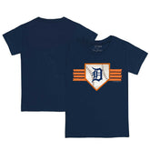 Navy Detroit Tigers Tiny Turnip Youth Base Stripe T-Shirt